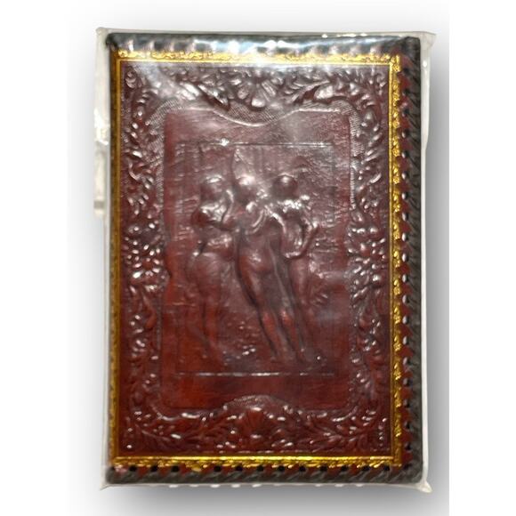Fiorentina Bonded Leather Journal Handmade in Italy Three Graces Design New - Picture 1 of 9